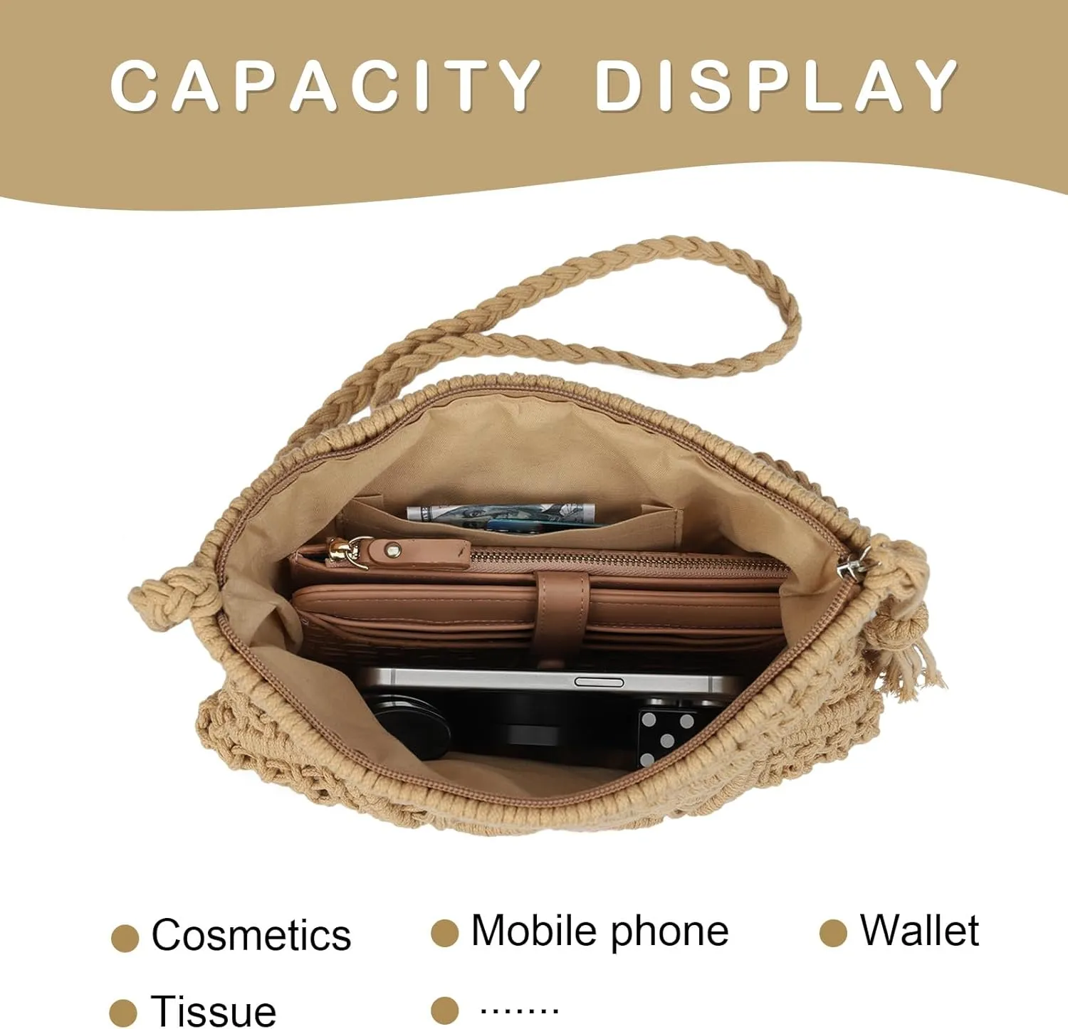 Gladdon Bohemian Small Crossbody Bag for Women Stylish Woven Shoulder Purses with Tassel