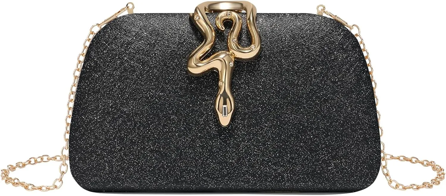 Glitter Clutch for Women, Elegant Evening Purse, Sparkly Wedding Clutch Bag for Parties