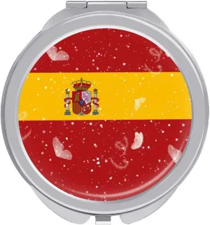 Glittering Butterfly Spain Compact Mirror Pocket Mirror Portable Mini Makeup Mirror Handheld Double-Sided Magnifying