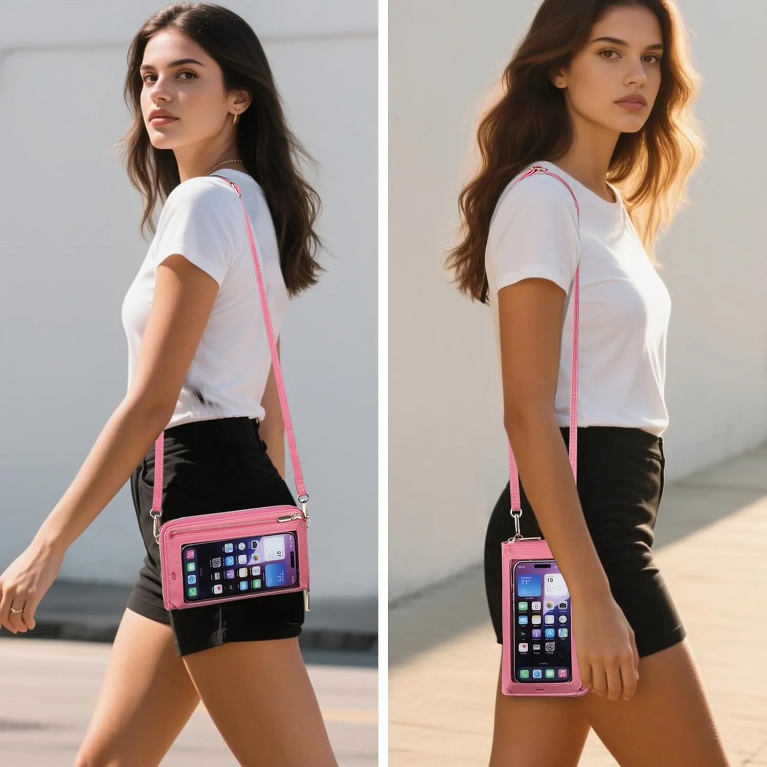 GOIACII Phone Purse Crossbody Bags for Women Small Travel Wallet Touch Screen RFID Blocking