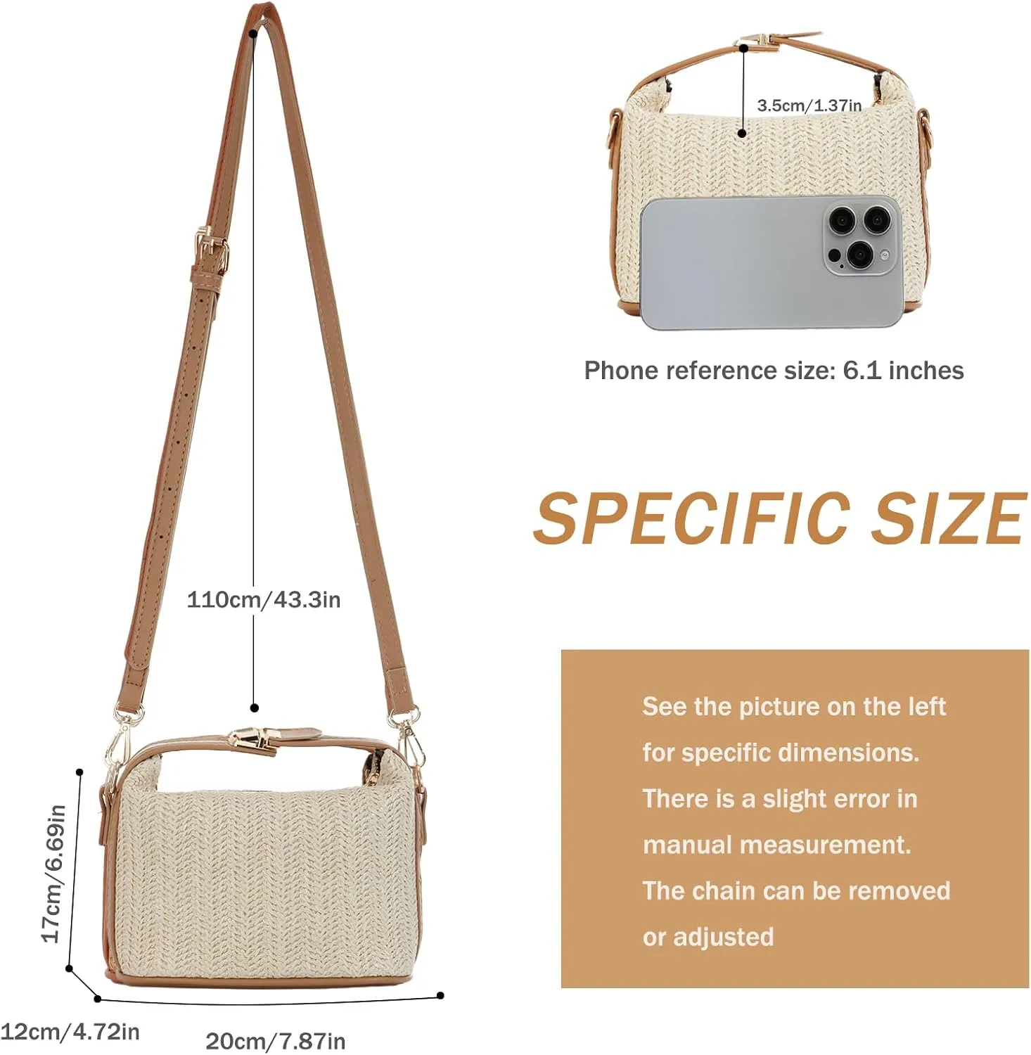 GOKTOW Straw Woven Crossbody Bag Purse for Women,Small Raffia Tote Tote Handbags Clutch for Summer Beach Vacation 2024