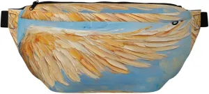 Gold Angel'S Wing Fanny Pack For Women Man, Waist Belt Bag Crossbody For Sports Travel Hiking Running Jogging