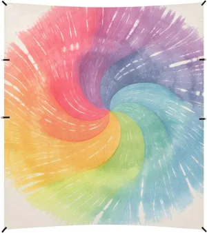 Gray Tie-dye Background Rainbow Colors Beach Canopy UPF50  Easy Setup Sun Shelter Includes Sand Shovel, Sandbags, Stability Poles for Backyard and Camping