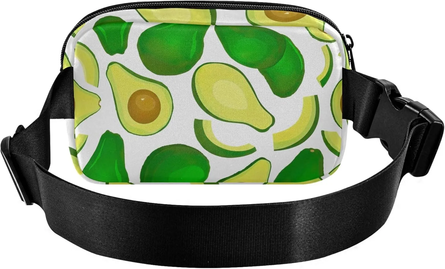Green Avocado White Womens Fanny Pack Belt Bag Hip Pouch Waterproof Colorful Waist Pack for Women