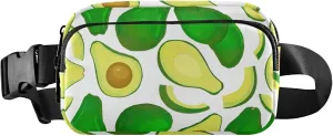 Green Avocado White Womens Fanny Pack Belt Bag Hip Pouch Waterproof Colorful Waist Pack for Women