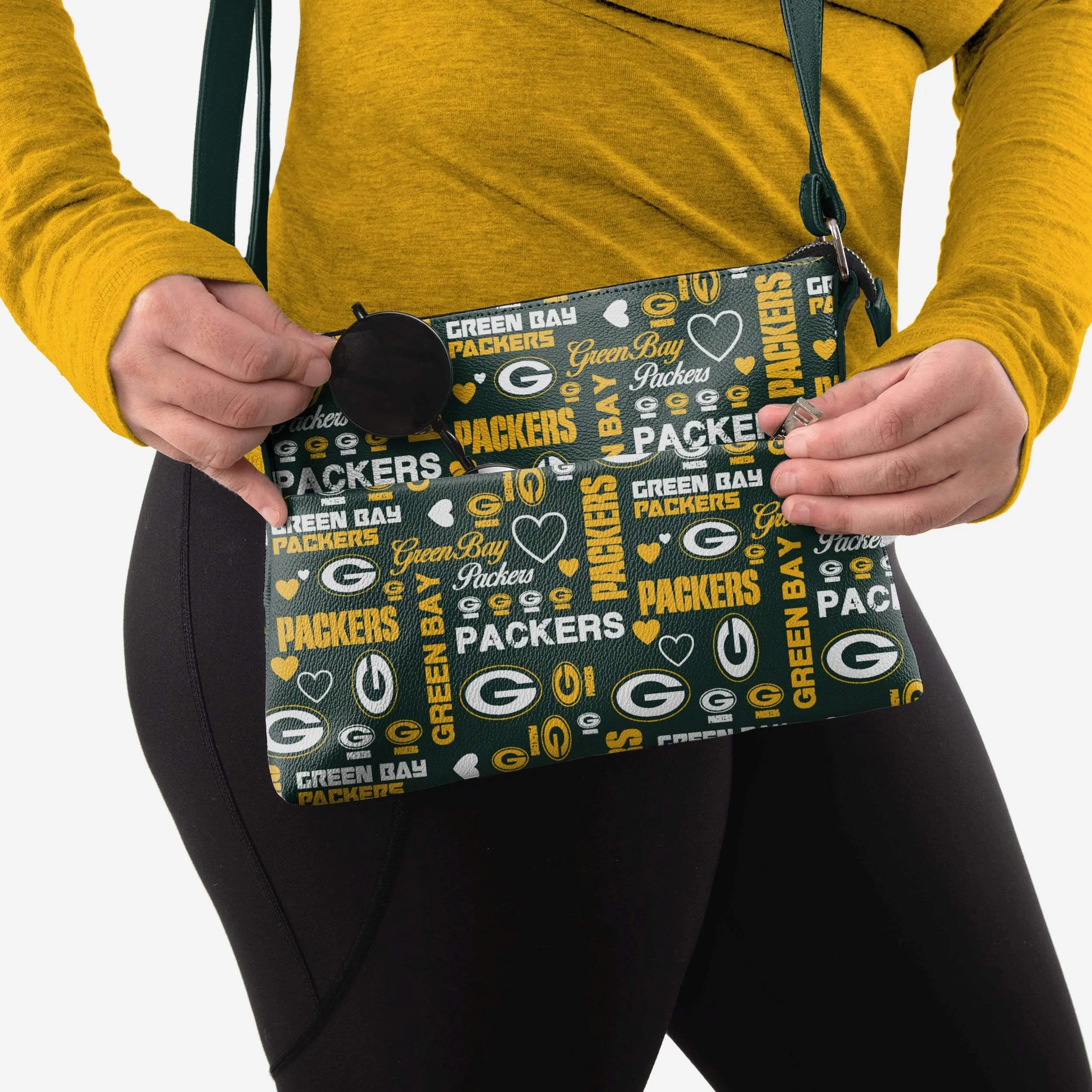 Green Bay Packers Logo Love Crossbody Purse