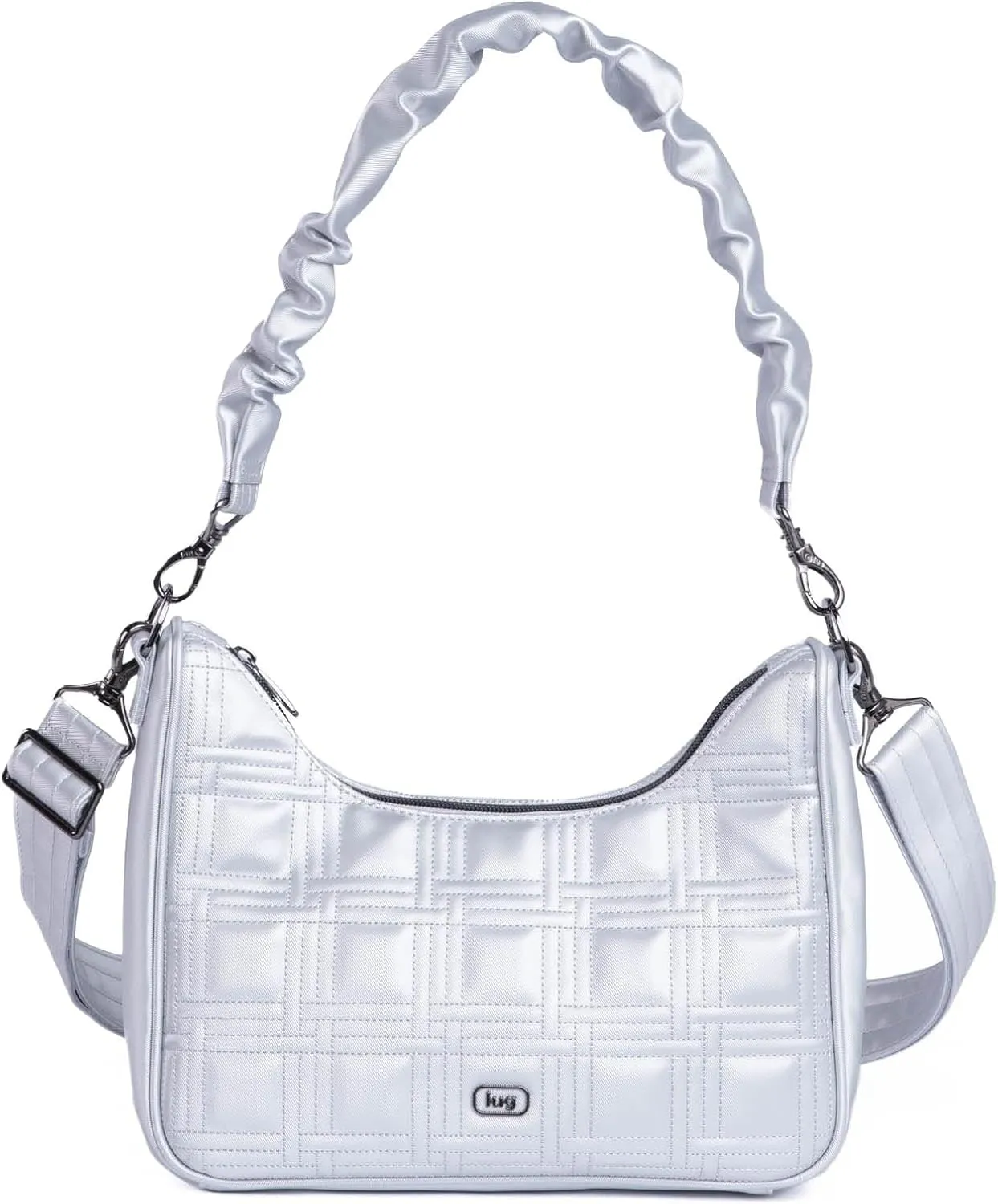 Groove Satin Luxe VL Crossbody Bag, METALLIC SILVER