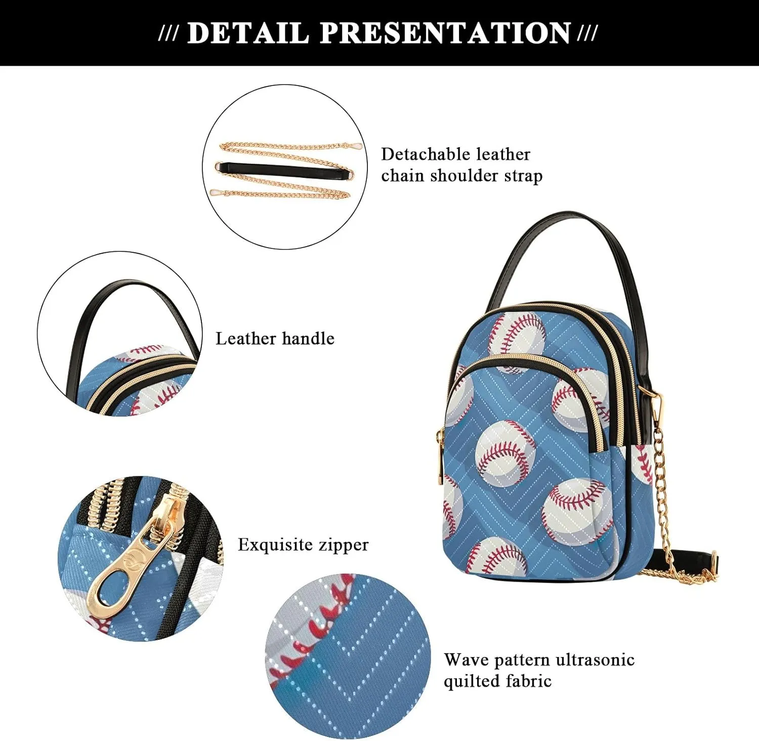 Group of Cute Dogs and Cats Crossbody Bags for Women Small Chain Bags with Leather Handle