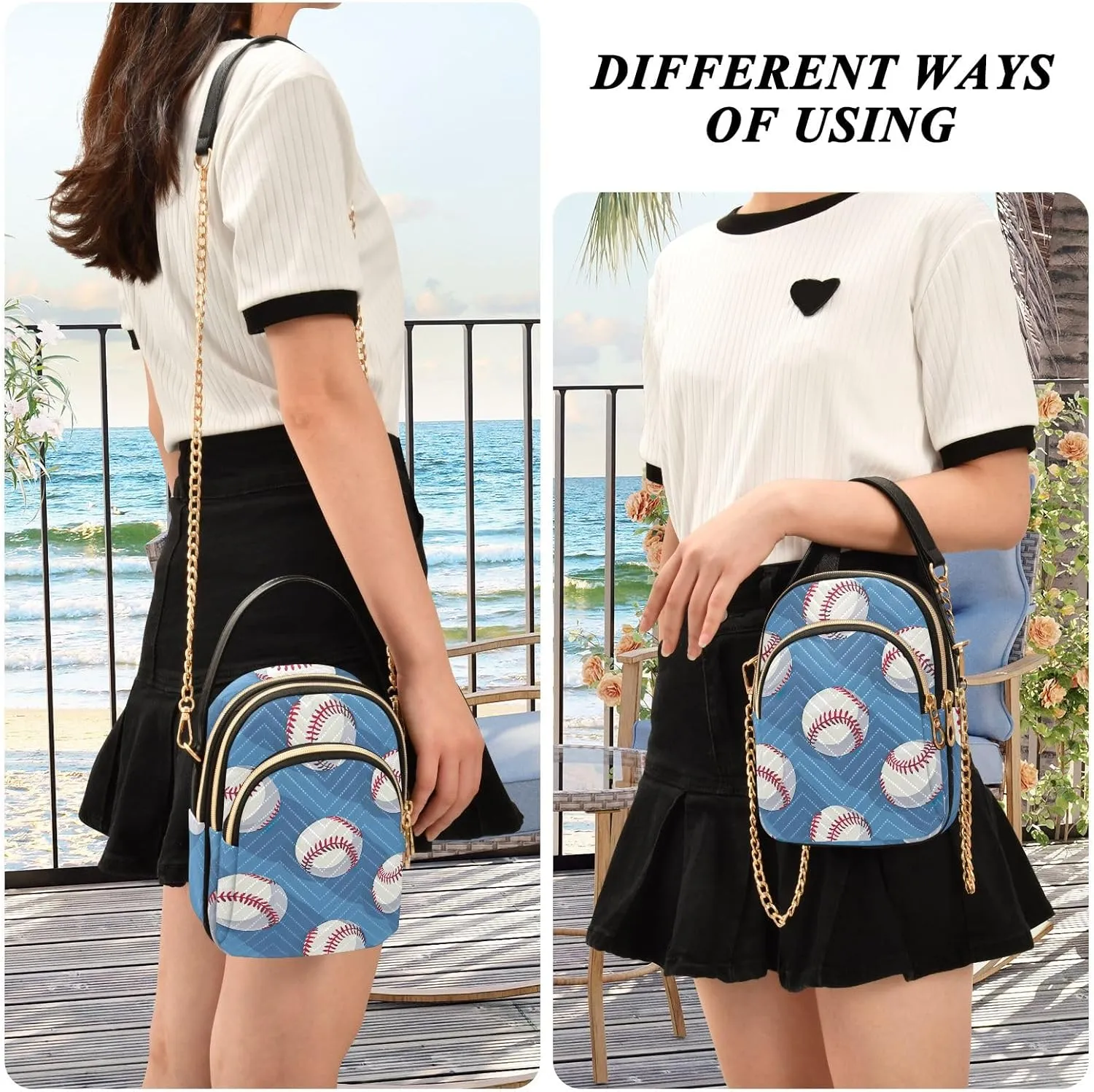 Group of Cute Dogs and Cats Crossbody Bags for Women Small Chain Bags with Leather Handle