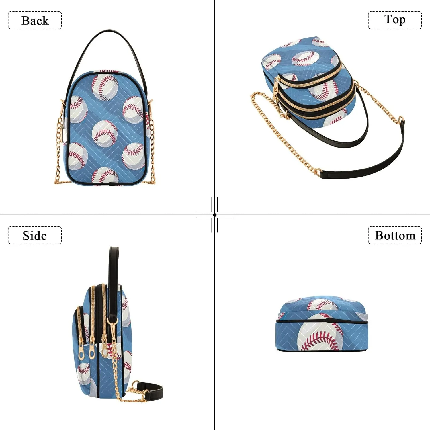 Group of Cute Dogs and Cats Crossbody Bags for Women Small Chain Bags with Leather Handle