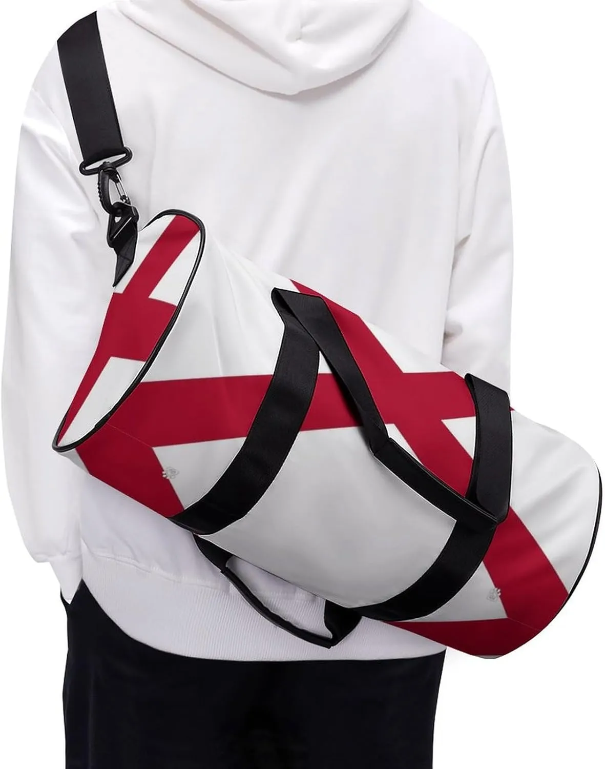 Gym Bag for Men Women Lightweight Sports Duffle Bag with Multiple Compartments Cylindrical Gym Bag for Fitness Travel And Outdoor Activities Ater Resistant Yoga Bag Training Bag Alabama Cross