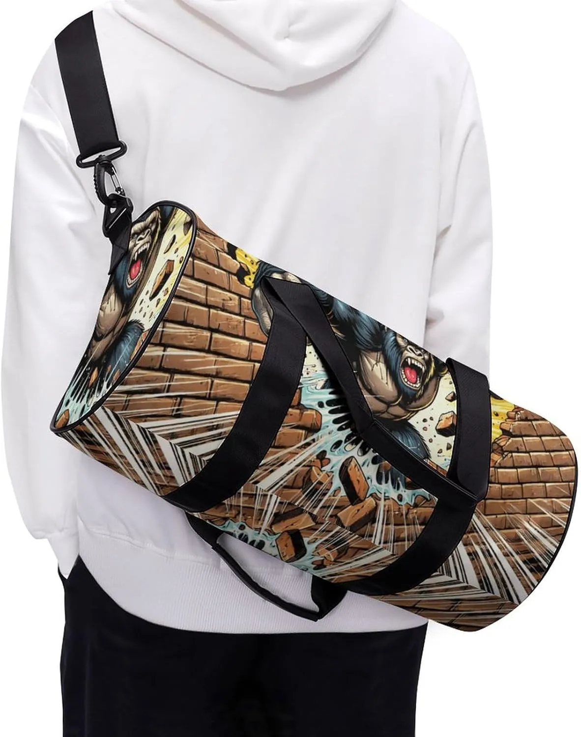 Gym Bag for Men Women Lightweight Sports Duffle Bag with Multiple Compartments Cylindrical Gym Bag for Fitness Travel And Outdoor Activities Ater Resistant Yoga Bag Training Bag Breakout Strength