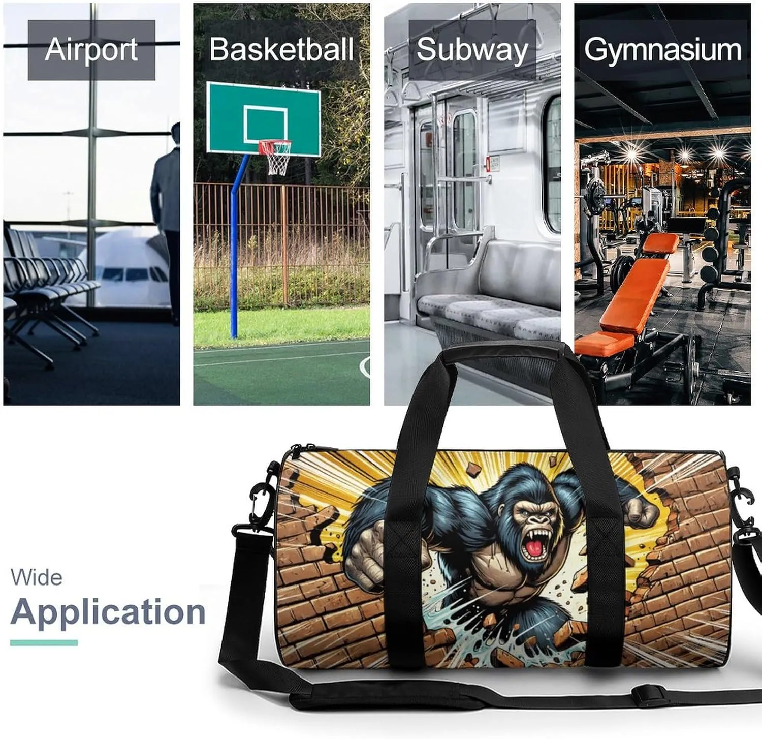 Gym Bag for Men Women Lightweight Sports Duffle Bag with Multiple Compartments Cylindrical Gym Bag for Fitness Travel And Outdoor Activities Ater Resistant Yoga Bag Training Bag Breakout Strength