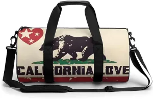 Gym Bag for Men Women Lightweight Sports Duffle Bag with Multiple Compartments Cylindrical Gym Bag for Fitness Travel And Outdoor Activities Ater Resistant Yoga Bag Training Bag California Bear