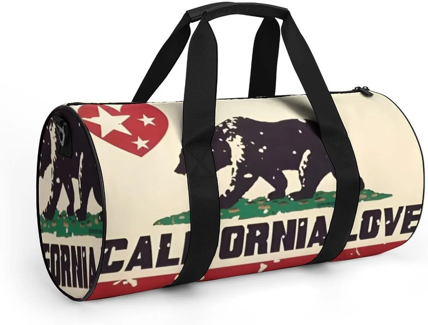 Gym Bag for Men Women Lightweight Sports Duffle Bag with Multiple Compartments Cylindrical Gym Bag for Fitness Travel And Outdoor Activities Ater Resistant Yoga Bag Training Bag California Bear