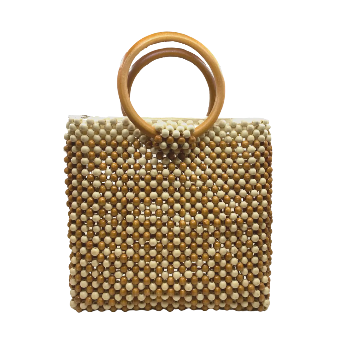 HABI Footwear and Lifestyle Wood Handle Beaded Bag