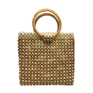 HABI Footwear and Lifestyle Wood Handle Beaded Bag