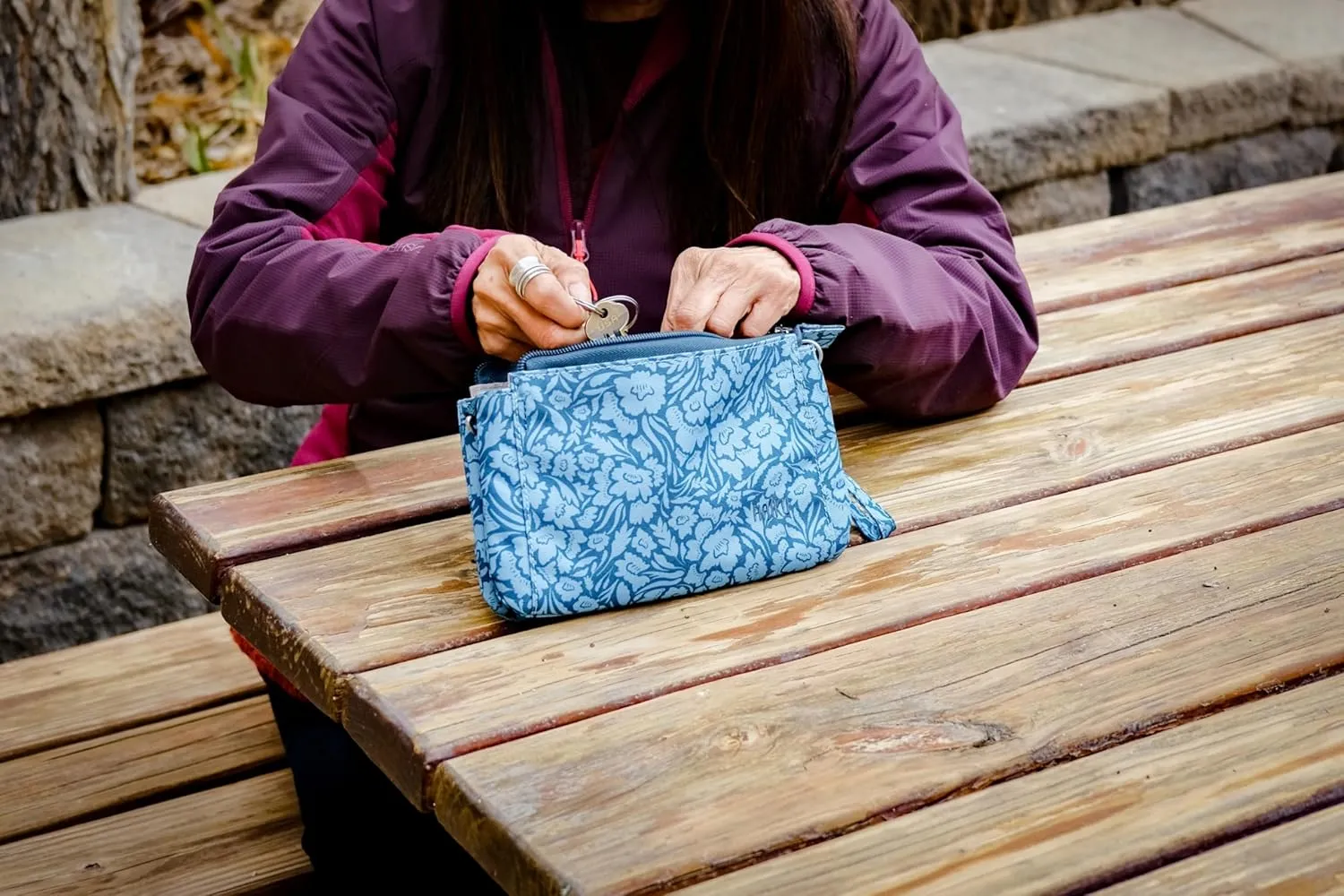 HAIKU Women's Small Stride Crossbody RFID Blocking Wristlet Wallet