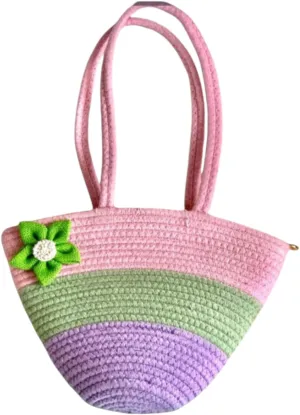 Hand Woven Jute Full Sling Bag For Women |Ladies Purse,Shoulder Purse, Handbag for Shopping|Summer jute Bag for Women Straw Top-handle Handbag Beach Sea Straw Rattan Tote Clutch Bags