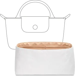 Handbag Organizer Insert for Le Pliage Original Pouch with Handle, Custom Fit Inside Premium Vanile Lightweight Water-Resistant Purse Insert Accessories
