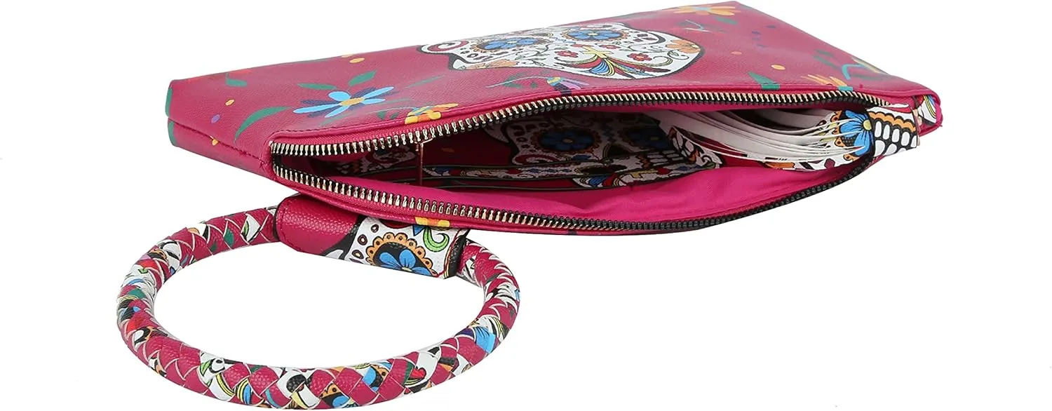 Handbag Republic Multi Print, Crocodile, Calavera Skull, Wristlet Evening Bag Purse Wallet For Women Vegan Leather by Virago