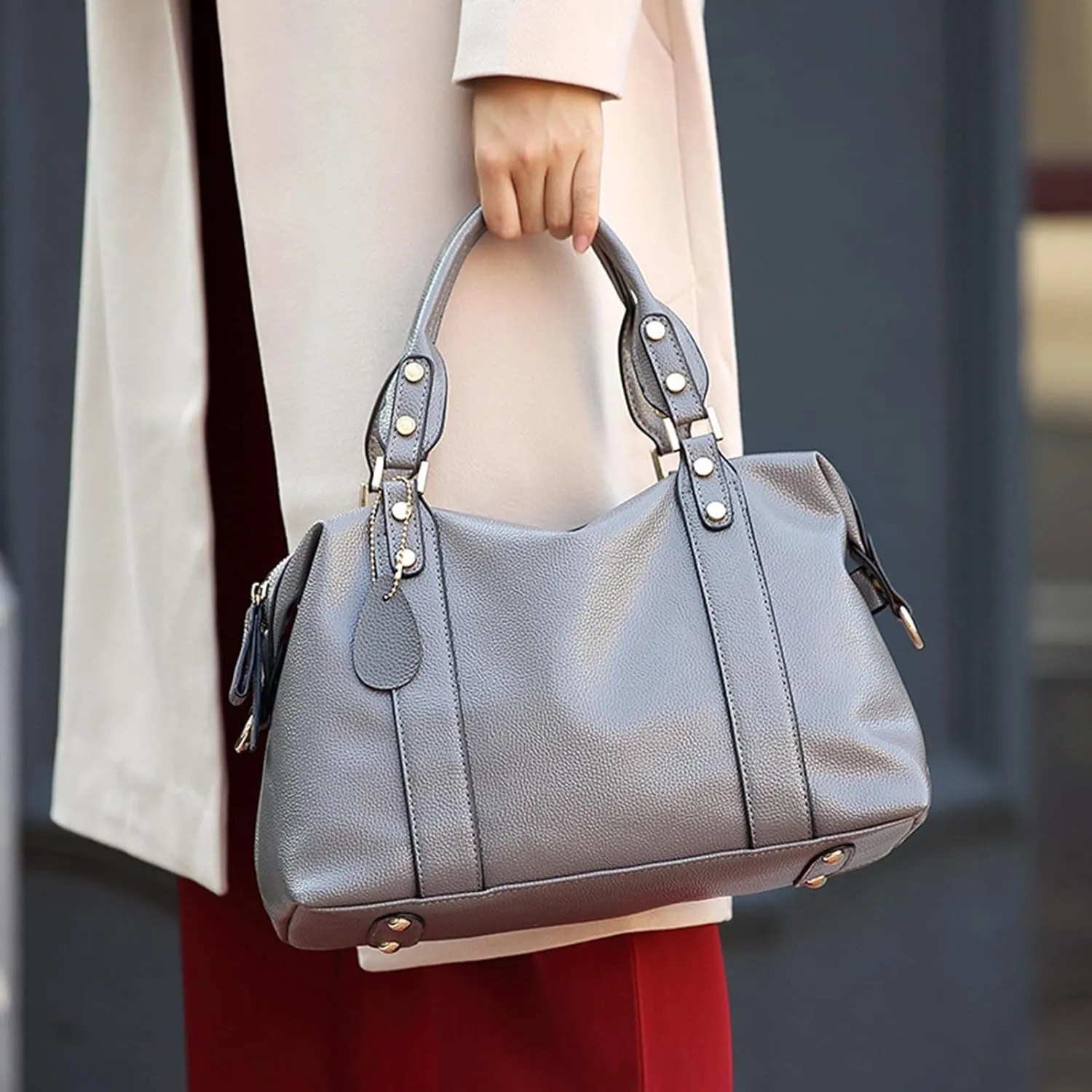 Handbags and Purses for women Vegan Leather Tote Bag for Women Satchel Shoulder Bags Travel Purse with Compartments