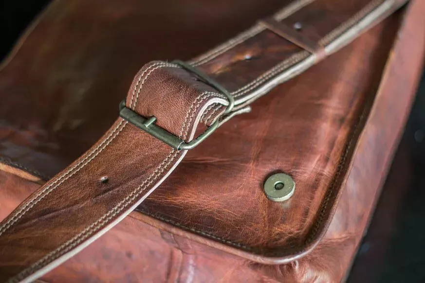 Handmade Men's Genuine Leather Vintage Laptop Messenger Briefcase Bag Satchel