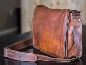 Handmade Men's Genuine Leather Vintage Laptop Messenger Briefcase Bag Satchel