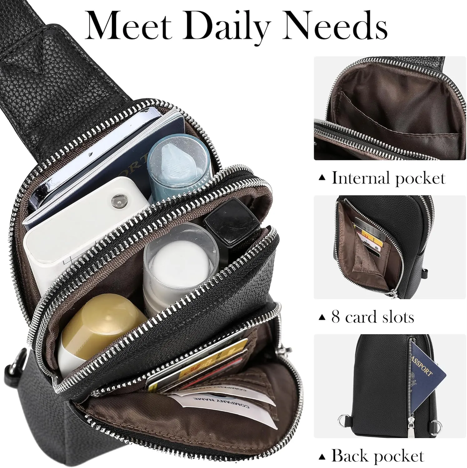 Haytijoe RFID Blocking Crossbody Bags for Women Travel Small Sling Bag Leather Cross Body Bag for Woman Fanny Packs Chest Bag