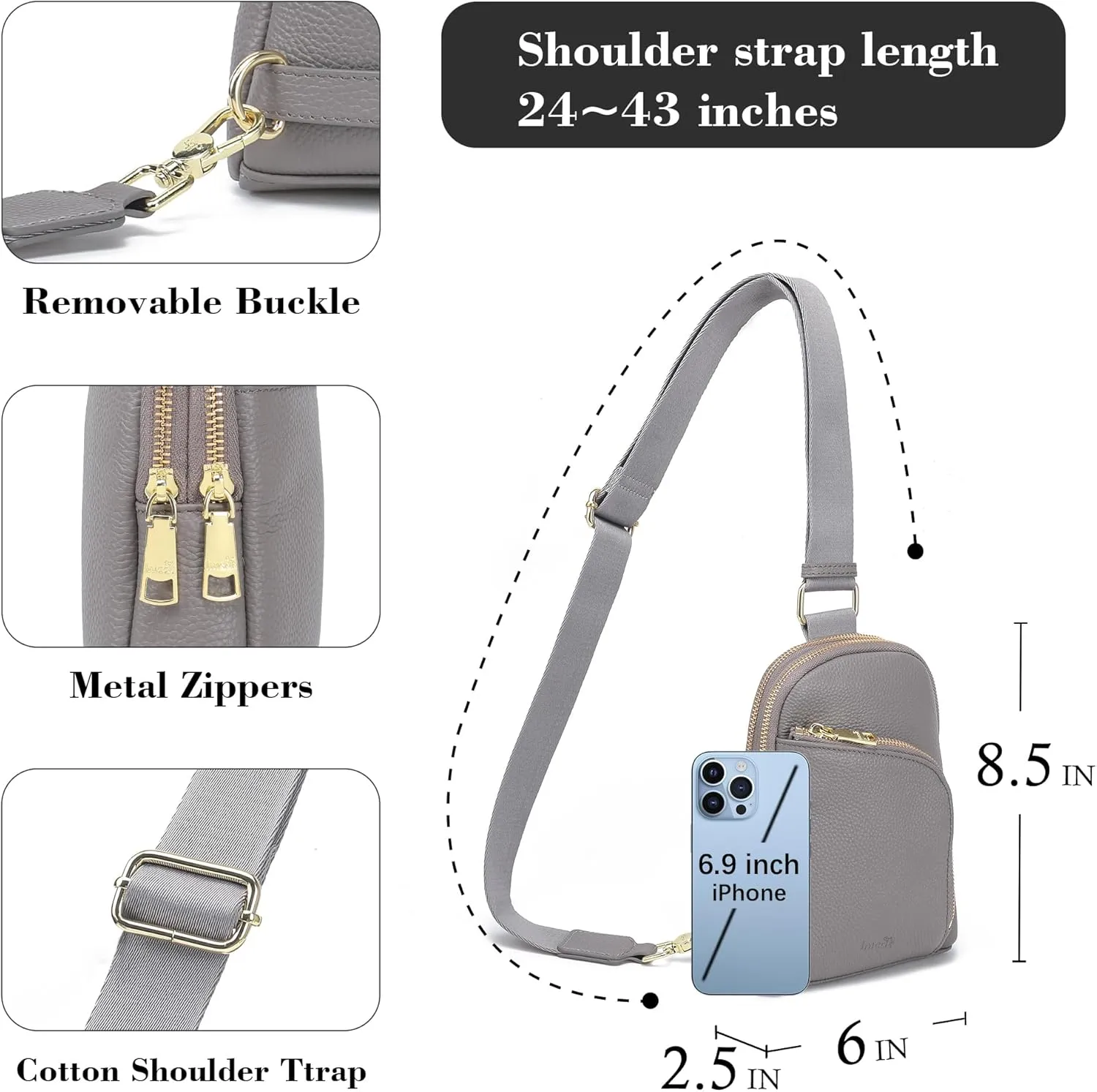 Haytijoe RFID Blocking Crossbody Bags for Women Travel Small Sling Bag Leather Cross Body Bag for Woman Fanny Packs Chest Bag
