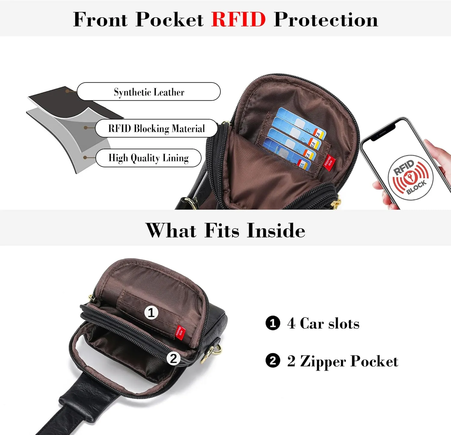 Haytijoe Touchscreen Sling Bag for Women Travel Crossbody Cell Phone Purse Anti Theft Cross Body Bag for Woman