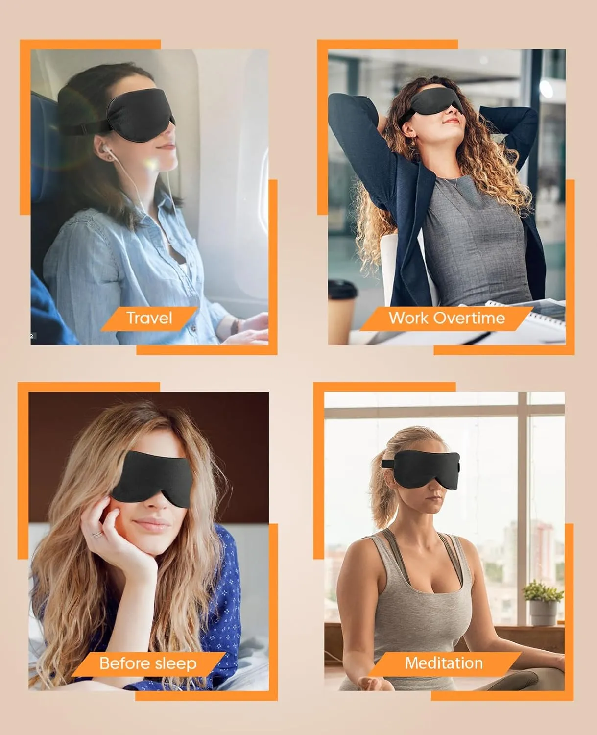 Heated Eye Mask, Cordless Warm Eye Compress for Dry Eyes, Blepharitis, Light Blocking Heat Eye Mask for Men Women, 1000mAh Rechargeable Battery and Washable Cover (Black)