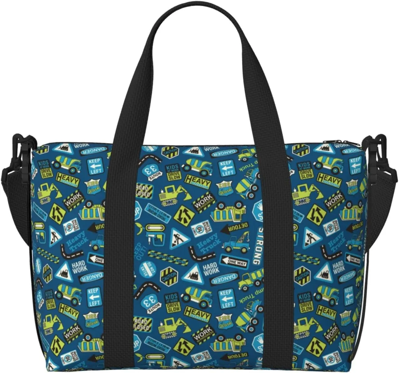 Heavy Equipment Machinery Large Laptop Tote Travel Work Bag For Women Men Gym Beach Bag For Women Crossbody Carry On Shoulder Bag With Compartments Zipper,Overnight Weekender Bags