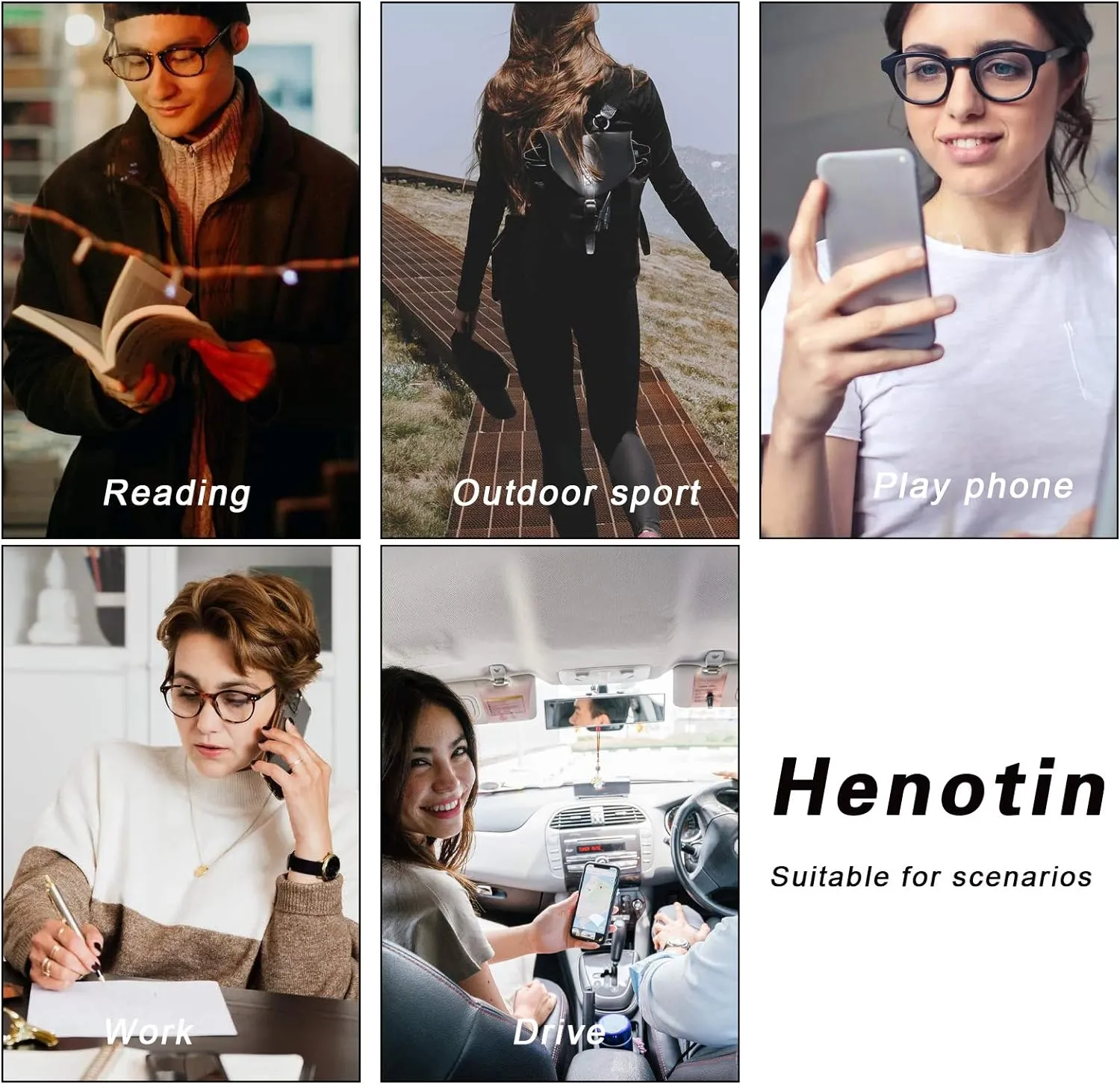 Henotin 3 Pack Blue Light Blocking Reading Glasses,Spring Hinge Computer Readers for Men Women,Anti UV Ray Filter Eyeglasses (3 Pairs Black, 2.75)