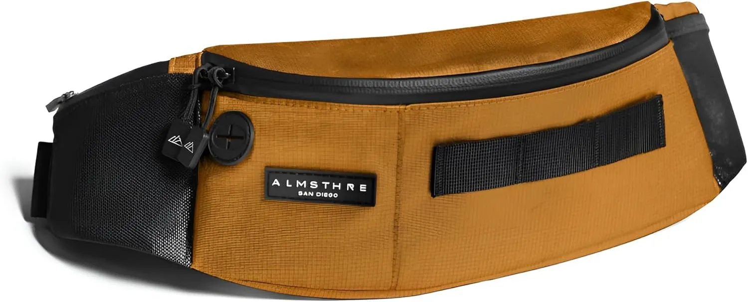 Hip Pack - California Gold | Durable & Waterproof Fanny Pack for Cyclists | Adjustable Fit with Organized Storage | Recycled Ripstop Nylon for Biking, Hiking, and Everyday Carry