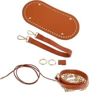 Homoyoyo DIY Bucket Bag Kit Rattan Weaving Crossbody Bag Materials Handmade Supplies Brown Pu Leather Accessories
