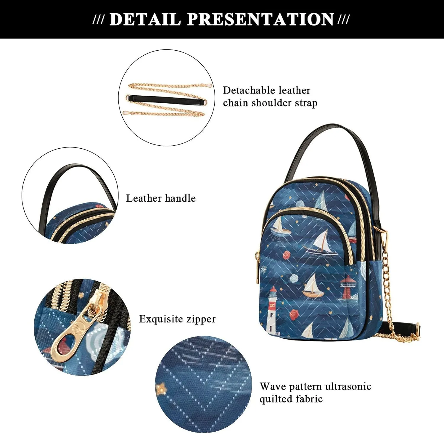 Houses on each Side of the Water Women's Crossbody Handbags, Fashion Crossbody Bag Phone Purses with Crossbody Strap