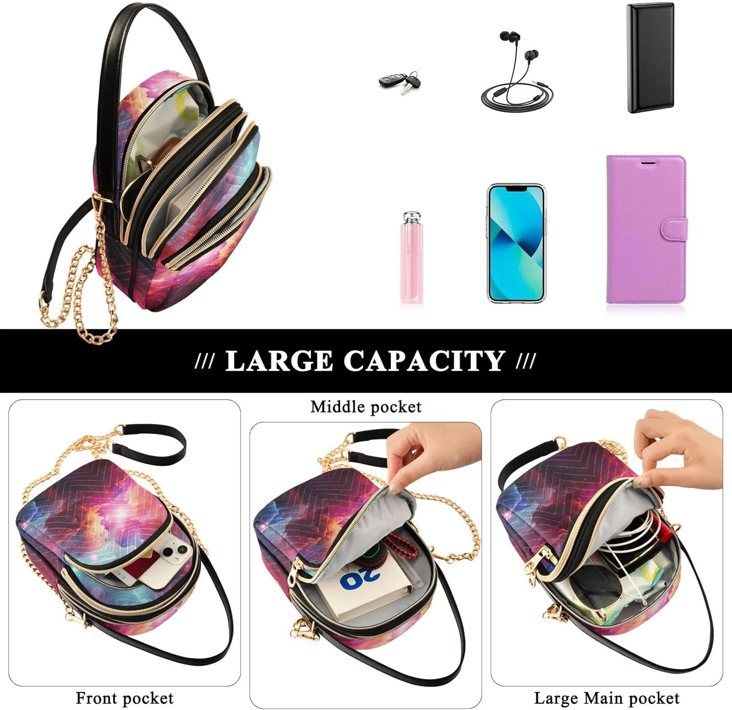 Houses on each Side of the Water Women's Crossbody Handbags, Fashion Crossbody Bag Phone Purses with Crossbody Strap