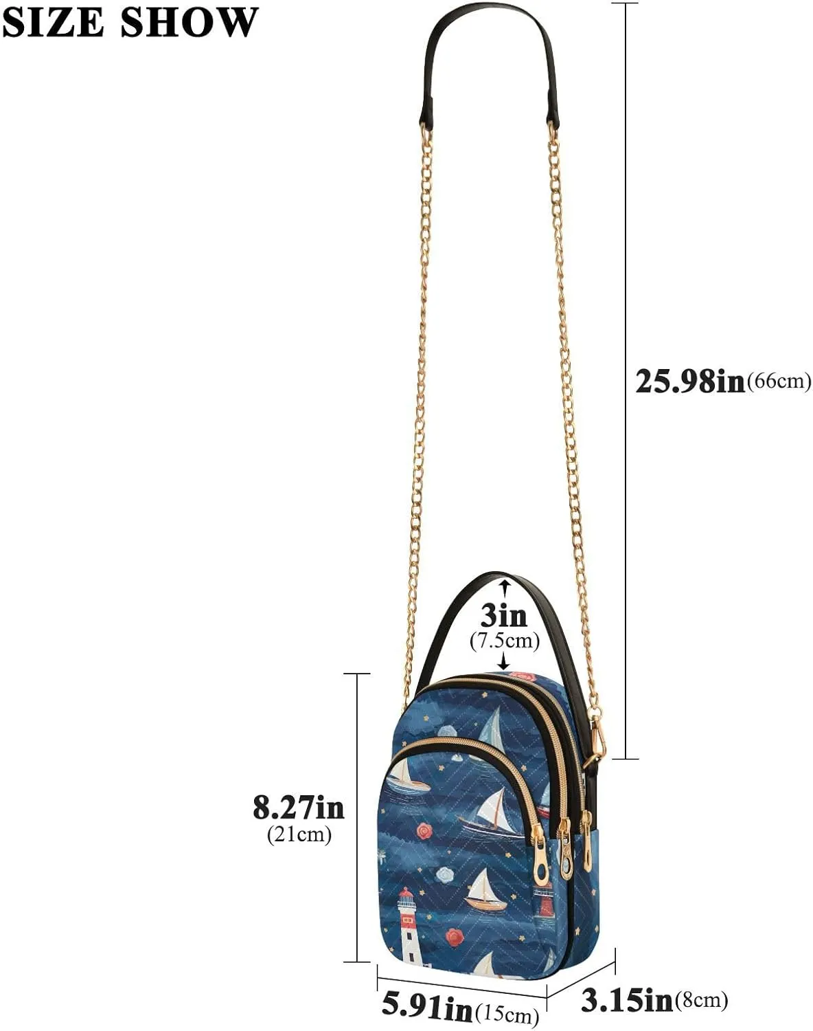 Houses on each Side of the Water Women's Crossbody Handbags, Fashion Crossbody Bag Phone Purses with Crossbody Strap