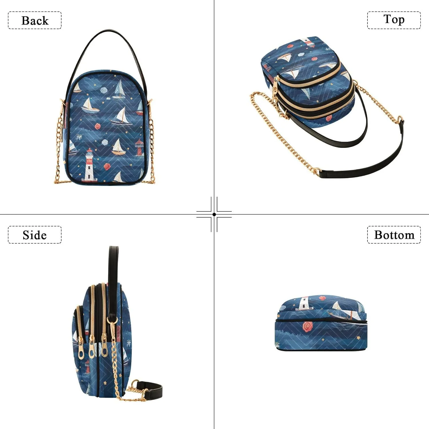 Houses on each Side of the Water Women's Crossbody Handbags, Fashion Crossbody Bag Phone Purses with Crossbody Strap