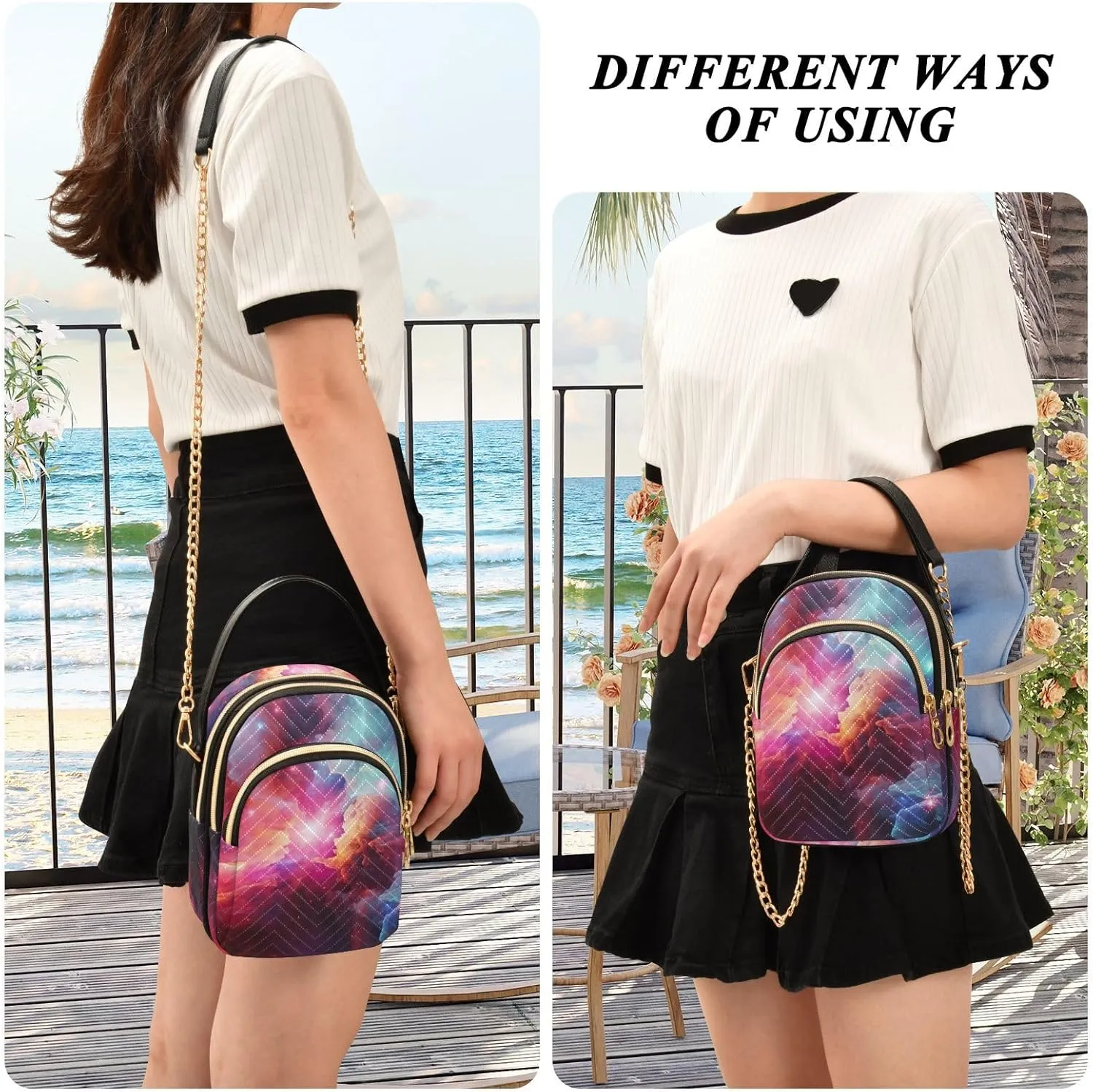 Houses on each Side of the Water Women's Crossbody Handbags, Fashion Crossbody Bag Phone Purses with Crossbody Strap