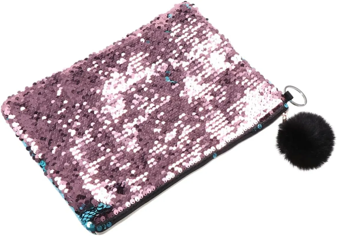 Housoutil 2pcs Makeup Bags Sparkling Wallet for Women Cosmetic Bag for Women Coin Purse Hairball Supplies Miss, As Shownx3pcs, Szie 1x3pcs
