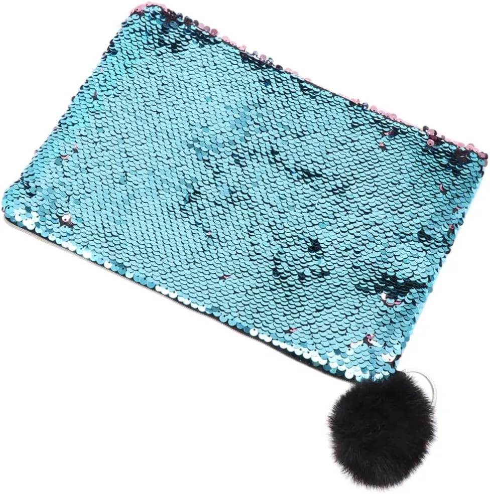 Housoutil 2pcs Makeup Bags Sparkling Wallet for Women Cosmetic Bag for Women Coin Purse Hairball Supplies Miss, As Shownx3pcs, Szie 1x3pcs