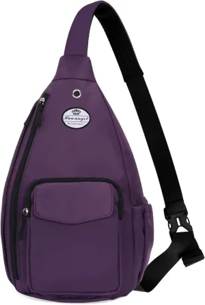 HUA ANGEL Crossbody Sling Bag for Men Women Lightweight Over the Shoulder Purse Day Bag Multipockets for Travel, Hiking, Gym