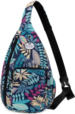 HUA ANGEL Crossbody Sling Bag for Men Women Lightweight Over the Shoulder Purse Day Bag Multipockets for Travel, Hiking, Gym