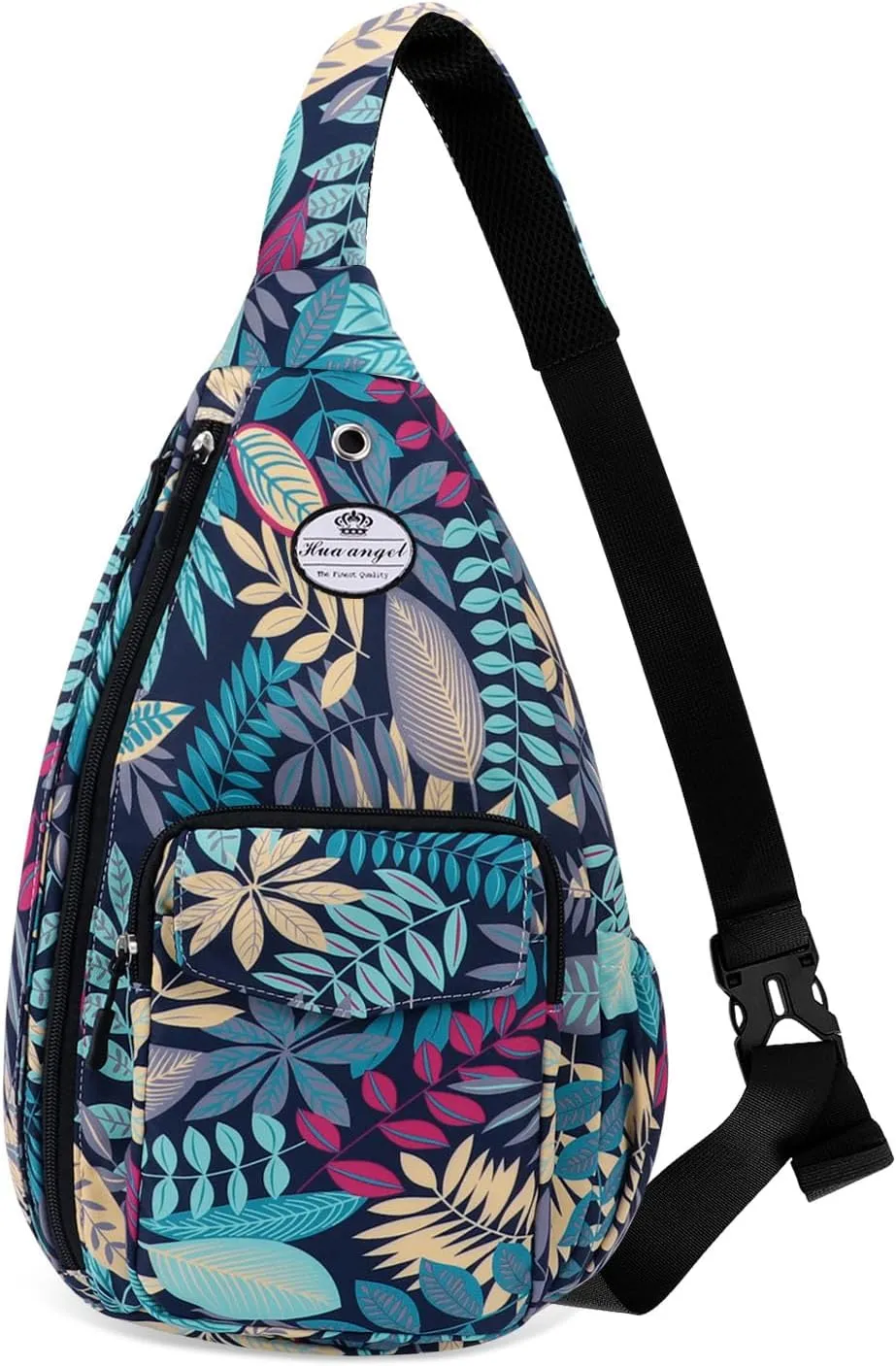 HUA ANGEL Crossbody Sling Bag for Men Women Lightweight Over the Shoulder Purse Day Bag Multipockets for Travel, Hiking, Gym