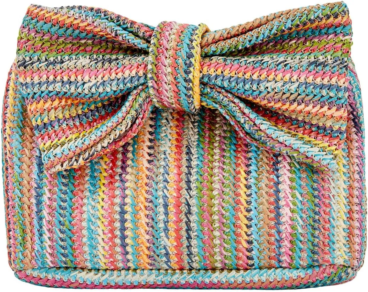 Huralona Straw Clutch Purse for Women Straw Clutch Handbag Summer Vacation Style Shoulder Crossbody Bag
