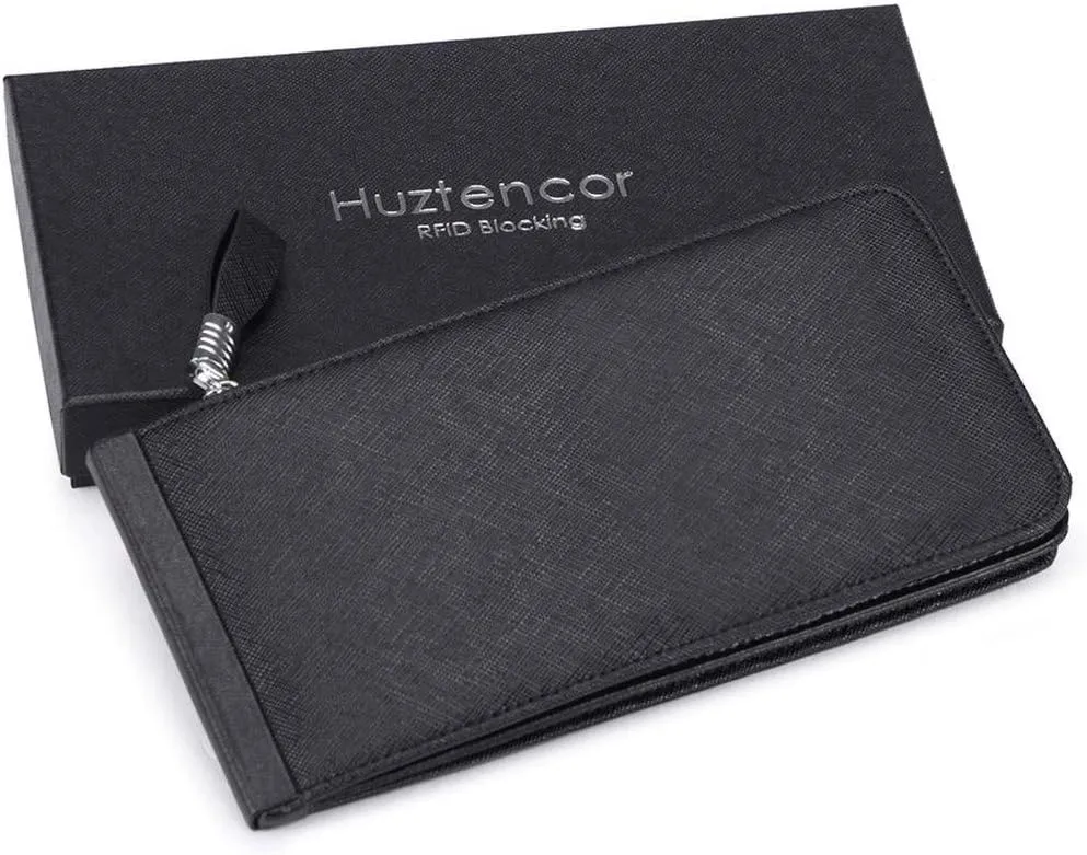 Huztencor Womens Leather Credit Card Holder Wallet RFID Blocking Wallet Women Card Case Purse