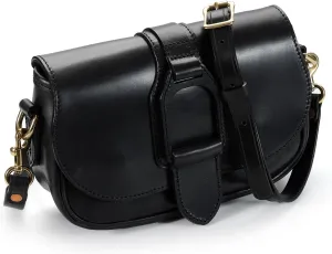 IJUN Handmade Vintage Small Crossbody Purse for Women - Full Grain Oil Vegetable Tanned Leather Shoulder Bag S Size