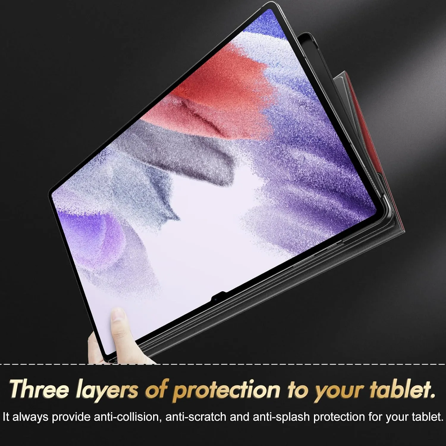 INFILAND Galaxy Tab S10 Ultra/S9 Ultra/S8 Ultra 14.6 Inch Case, Multi-Angle Stand Cover Compatible with Samsung Galaxy Tab S10 Ultra/S9 Ultra/S8 Ultra Tablet [Auto Wake/Sleep], Dark Red